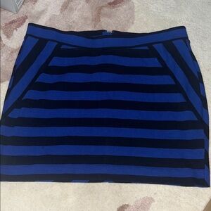 GAP Women's Blue and Black Striped Mini Skirt